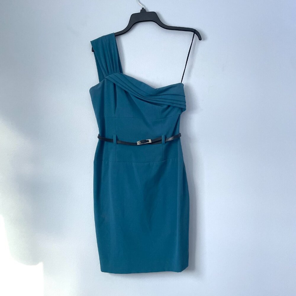 Arden B One-Shoulder Teal Dress